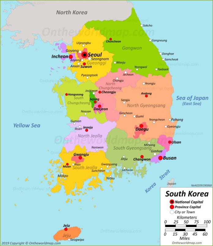 Map of South Korea